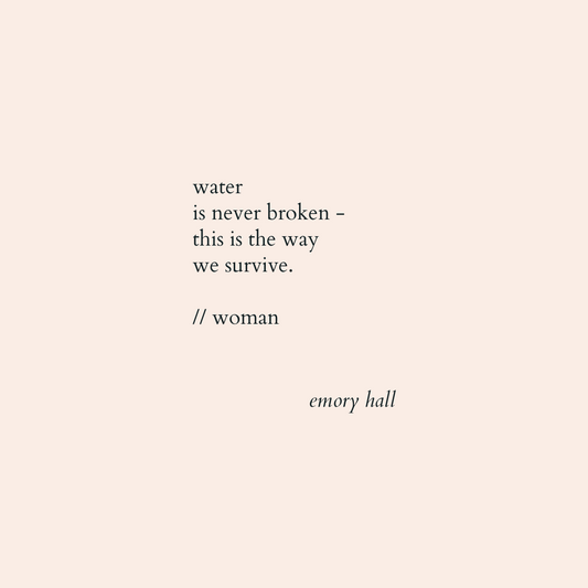 water is never broken