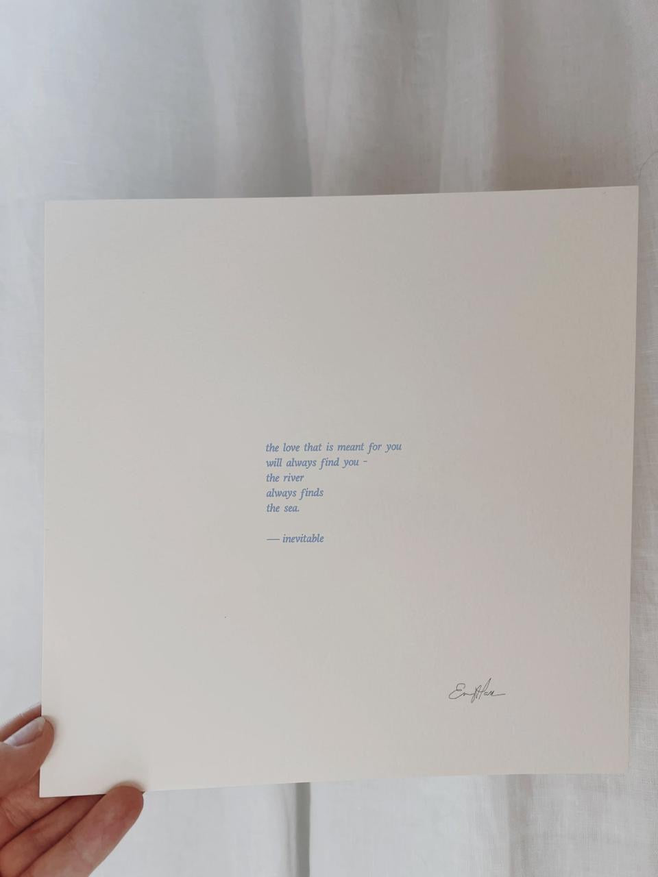'inevitable' letterpress print