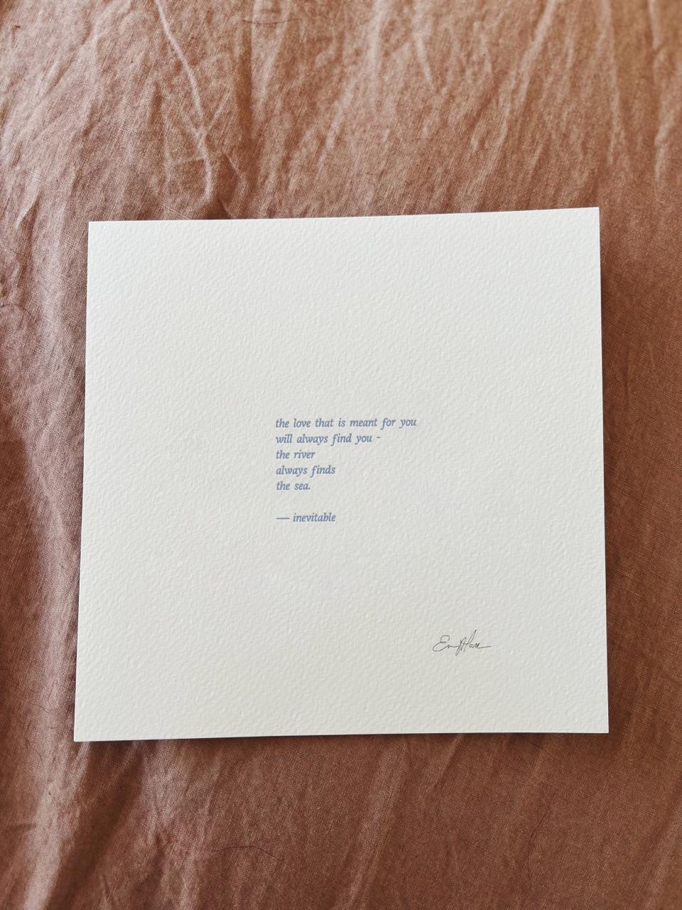 'inevitable' letterpress print